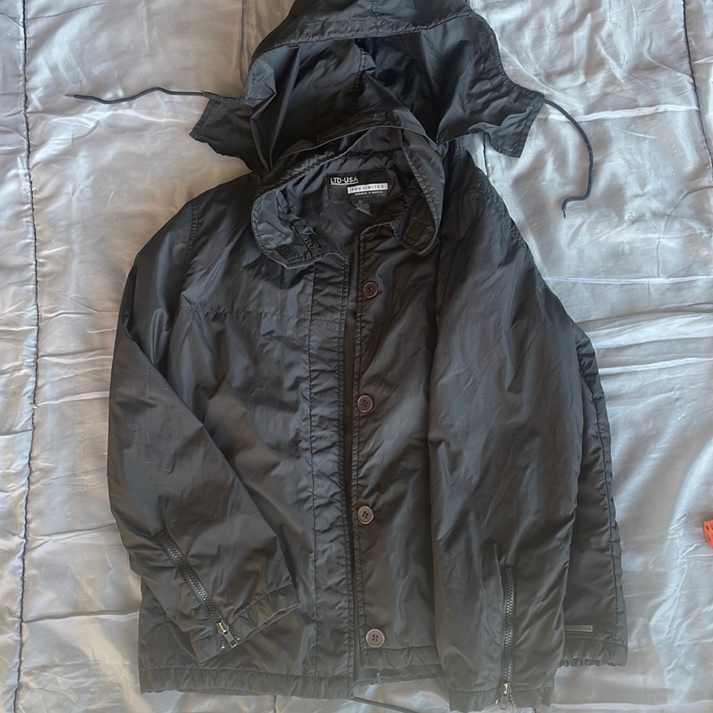 Vintage The Limited black Hooded Weatherproof Coat! SizeMedium